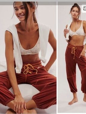 Like New Arabian Nights Women's Rust Jogger Pants with Drawstring